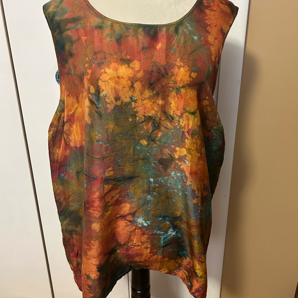 Elegant Multicolor Silk Tank/Wrap Dress - Picture 2 of 6